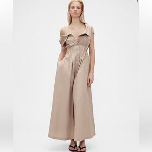 Gap Studio poplin maxi shirtdress tan